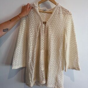 GANNI Mesh Lace Hoodie Mini Dress